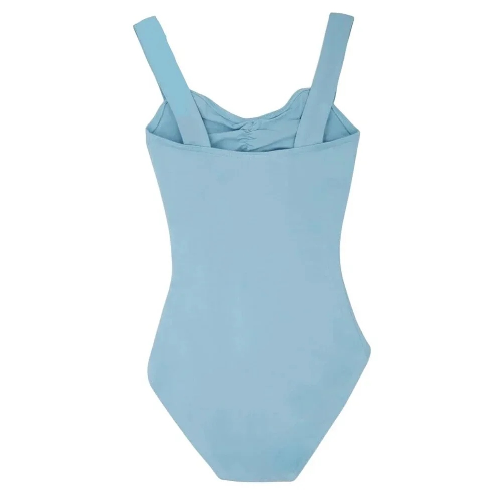 Capezio Childs I 6X-7 Princess Pinch Front Tank Leotard Lined Light Blue Dance